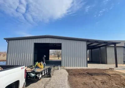 Customer Pictures Showing the agricultural buildings that they made with materials they bought from Barnes Building Supply.